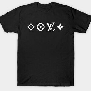 Louis Vuitton Monogram Symbols Black Graphic T-shirt